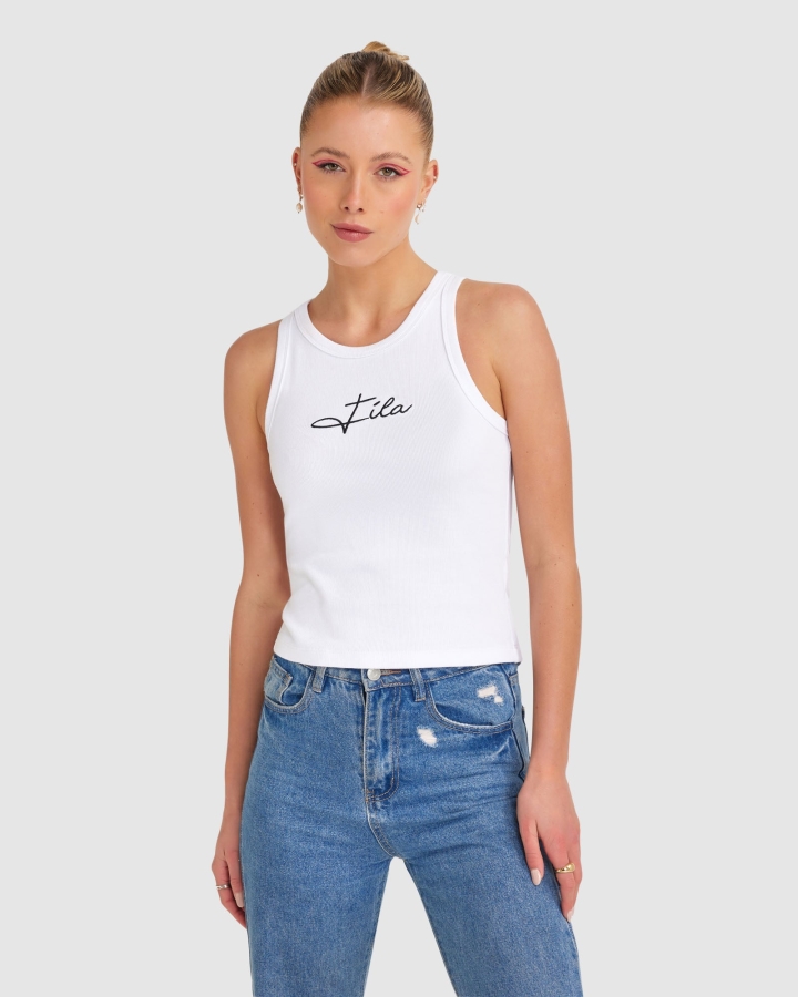 White Fila Women's Cinzia Rib Tank