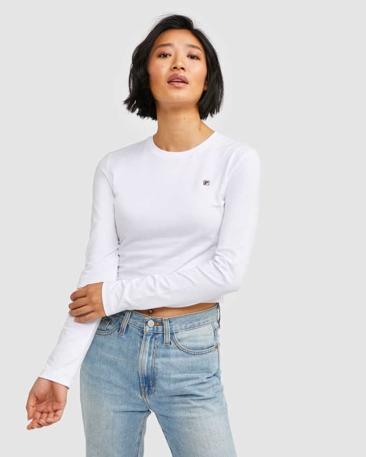 Women's Badge L-S Tee White Fila