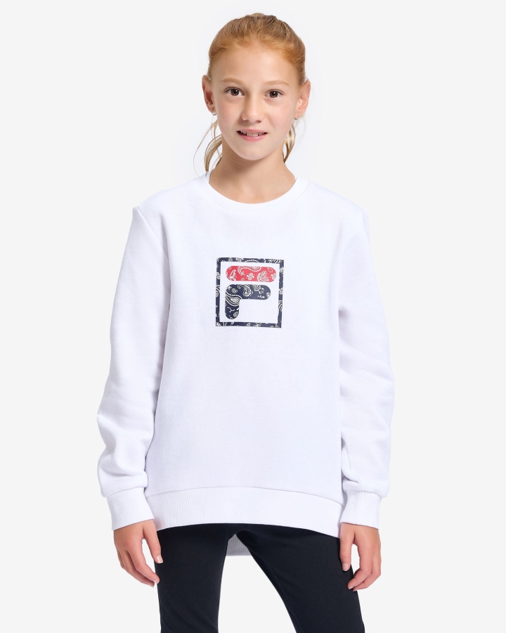 Fila White Natasha Girls Crew