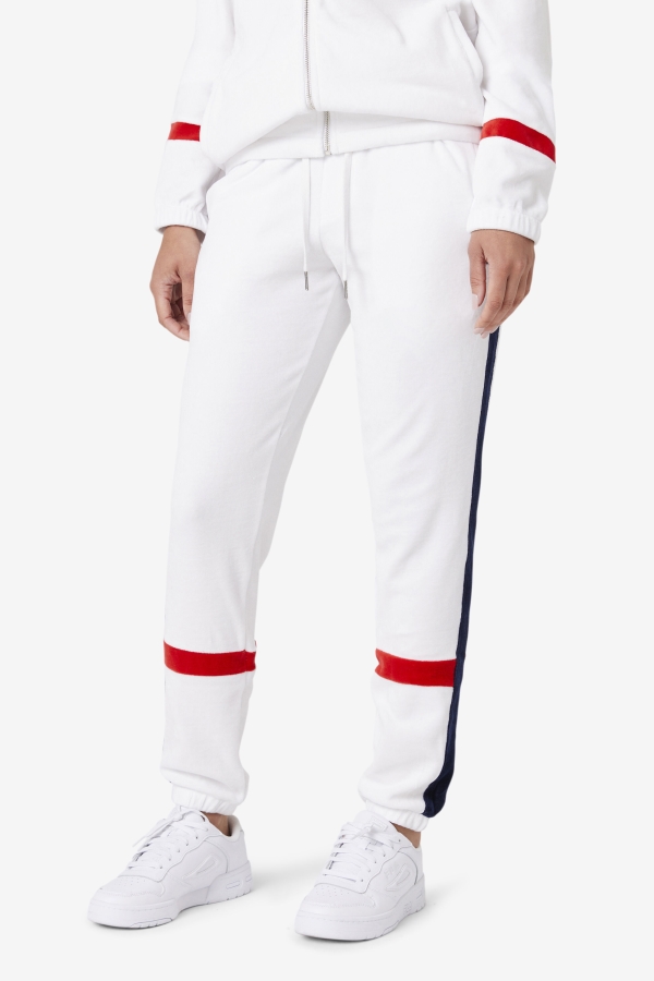 Fila White-Navy-Red Ravid Velour Pant