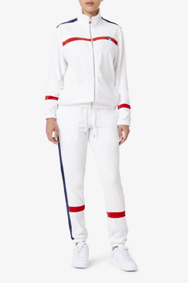 Fila White-Navy-Red Ravid Velour Pant