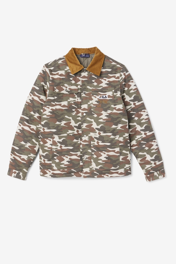 2Pac Jacket Fila Camo Print-Bronze Brown