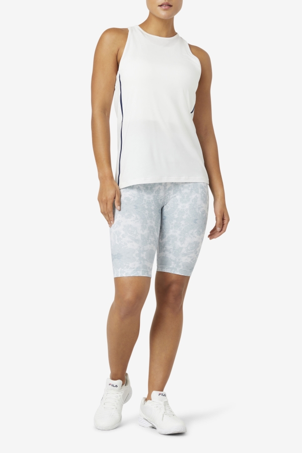Fila White-White Heather-Black Fi-Lux Loose Tank Top