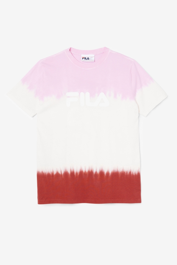Pirouette-White-Earth Red Fila Alivia Tie Dye Tee