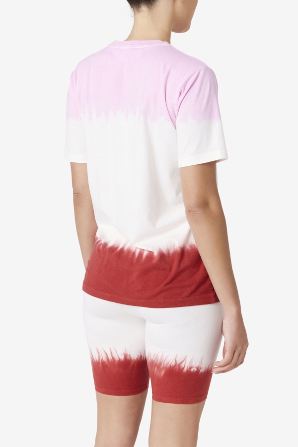 Pirouette-White-Earth Red Fila Alivia Tie Dye Tee