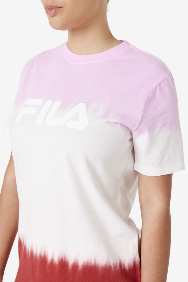 Pirouette-White-Earth Red Fila Alivia Tie Dye Tee