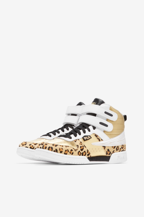 Fila Metallic Gold-White-Black Women\'s F-14 Metallic