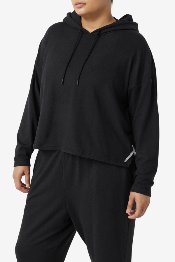 Fi-Lux Cropped Black Hoodie Fila