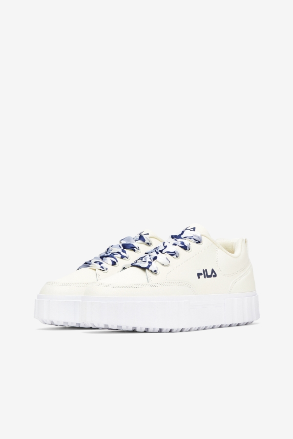 Fila Women\'s Sandblast Low Satin Lace White-Navy-White