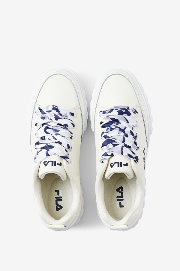 Fila Women\'s Sandblast Low Satin Lace White-Navy-White
