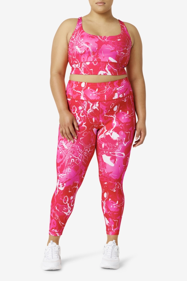 Pink Marble Fila Forza Sleek 7-8 Leggings