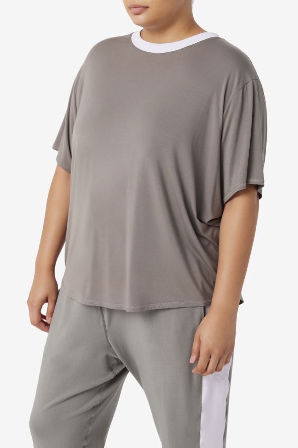 Fi-Lux Short Sleeve Top Fila Gargoyle-Lavender Blue