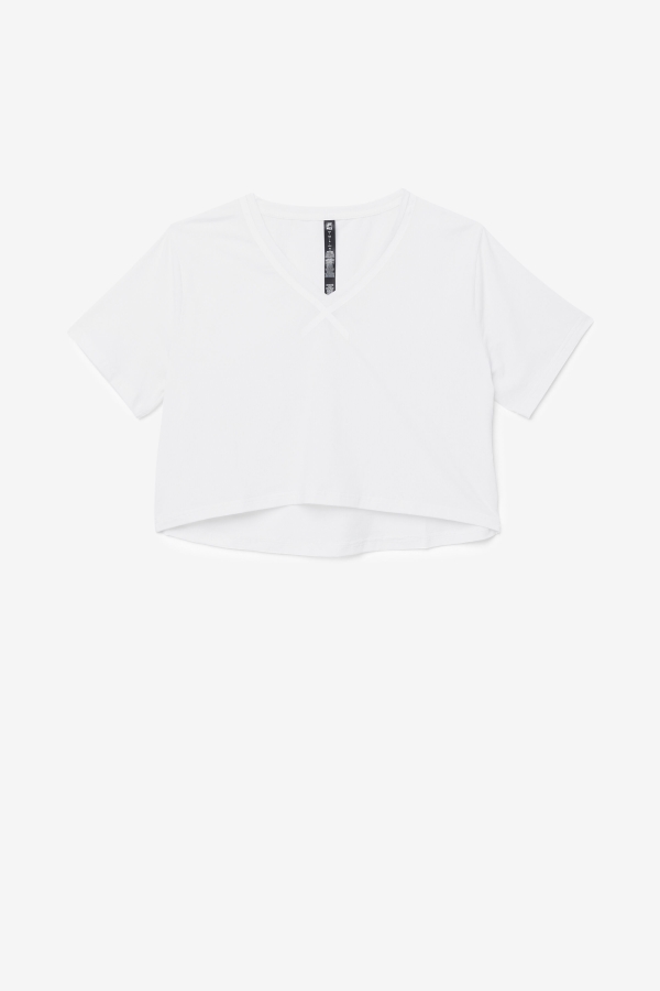 Fila White Fi-Lux High-Low Crop Top
