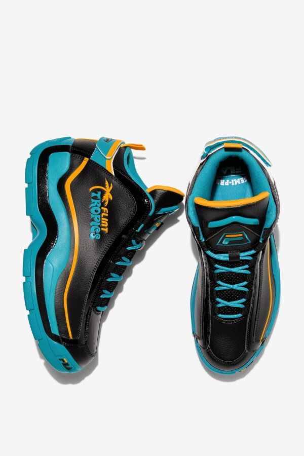 Men\'s Grant Hill 2 x Semi-Pro Fila Black-Teal-Zinnia