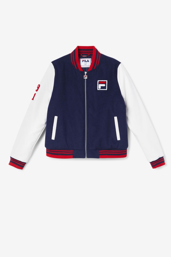 Dixon Varsity Jacket Navy-White-Red Fila
