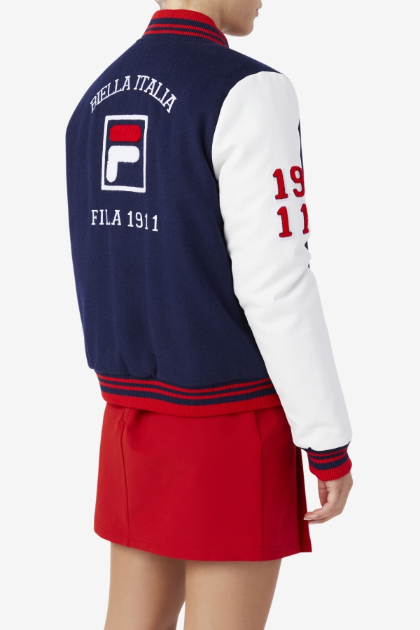 Dixon Varsity Jacket Navy-White-Red Fila