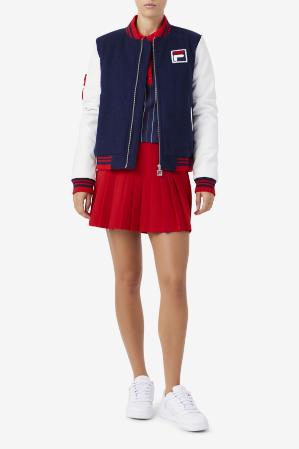 Dixon Varsity Jacket Navy-White-Red Fila