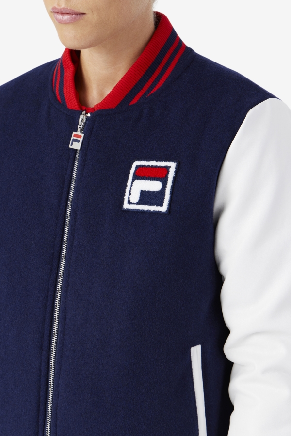 Dixon Varsity Jacket Navy-White-Red Fila