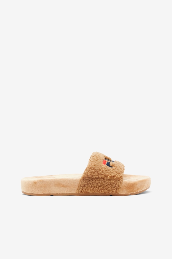 Fila Beige-Navy-Red Women's Fuzzy Drifter