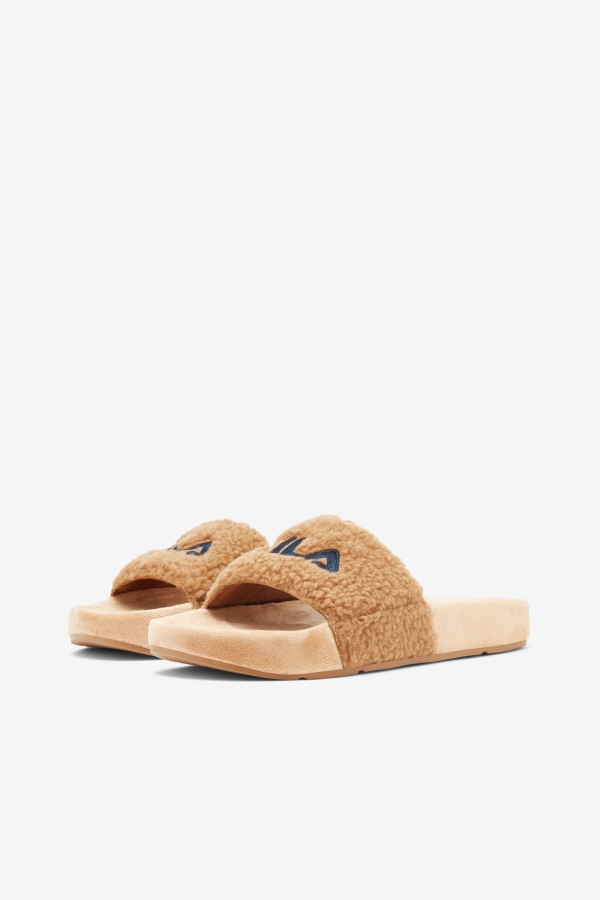 Fila Beige-Navy-Red Women\'s Fuzzy Drifter