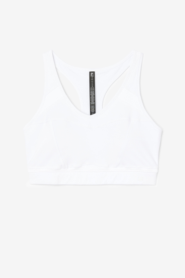 Fila White Uplift Racerback Sports Bra