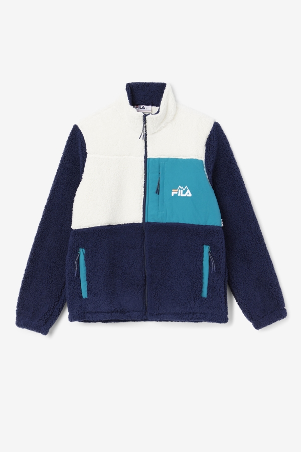Egret-Navy-Deep Lake Fila Ravi Sherpa Jacket
