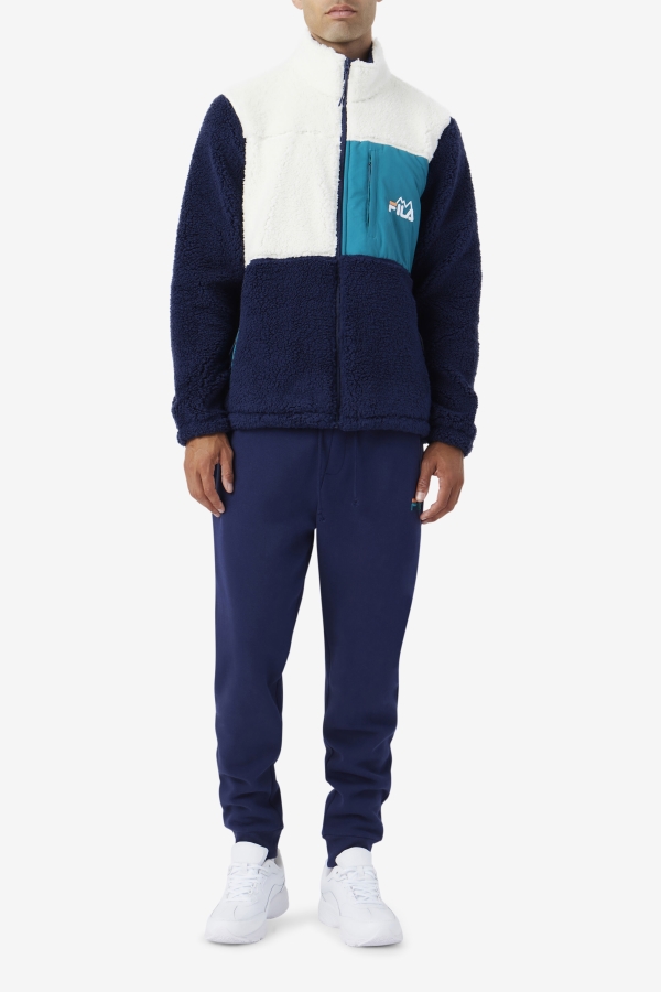 Egret-Navy-Deep Lake Fila Ravi Sherpa Jacket
