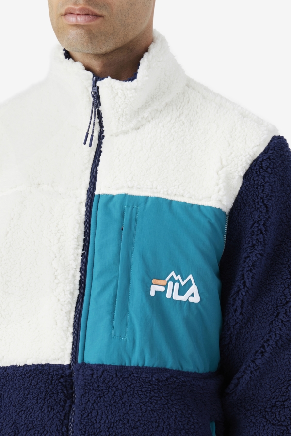 Egret-Navy-Deep Lake Fila Ravi Sherpa Jacket