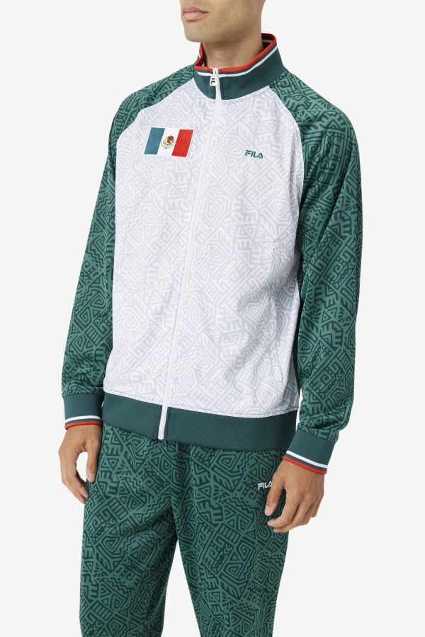 June Bug-White-Fiery Red Fila Mexico Track Jacket