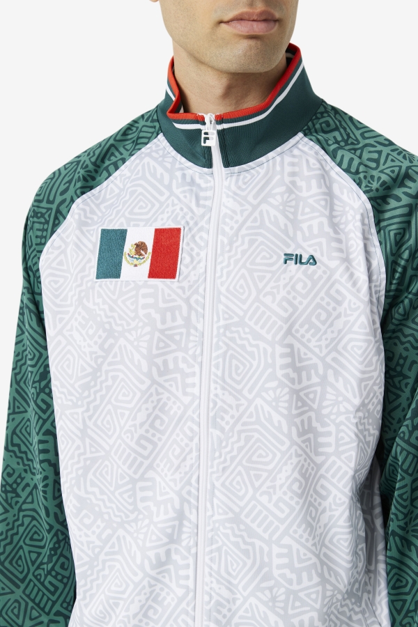 June Bug-White-Fiery Red Fila Mexico Track Jacket