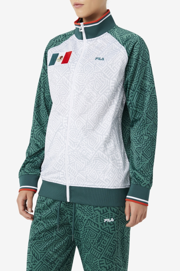 June Bug-White-Fiery Red Fila Mexico Track Jacket