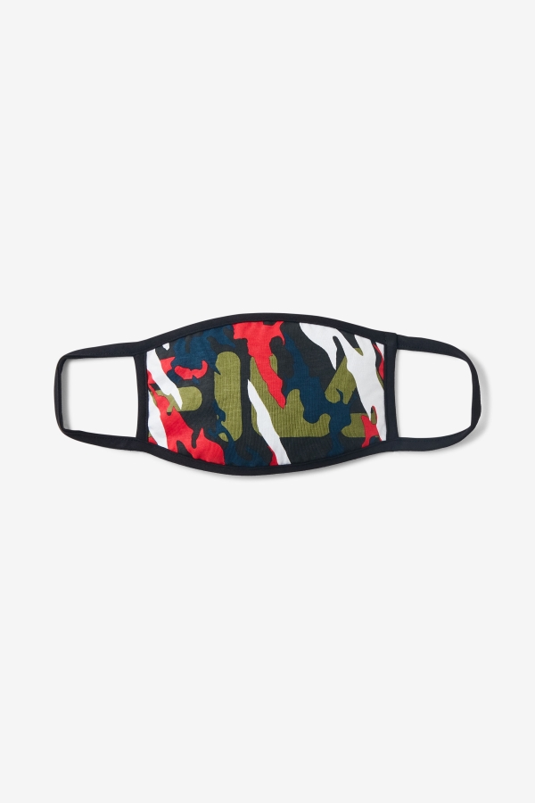 Fila Red-Green-Camo Multi Multicolor Camouflage Face Mask