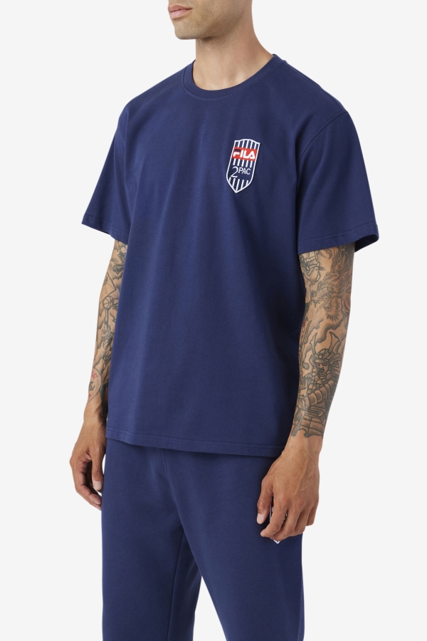 2Pac Patch Tee Navy Fila