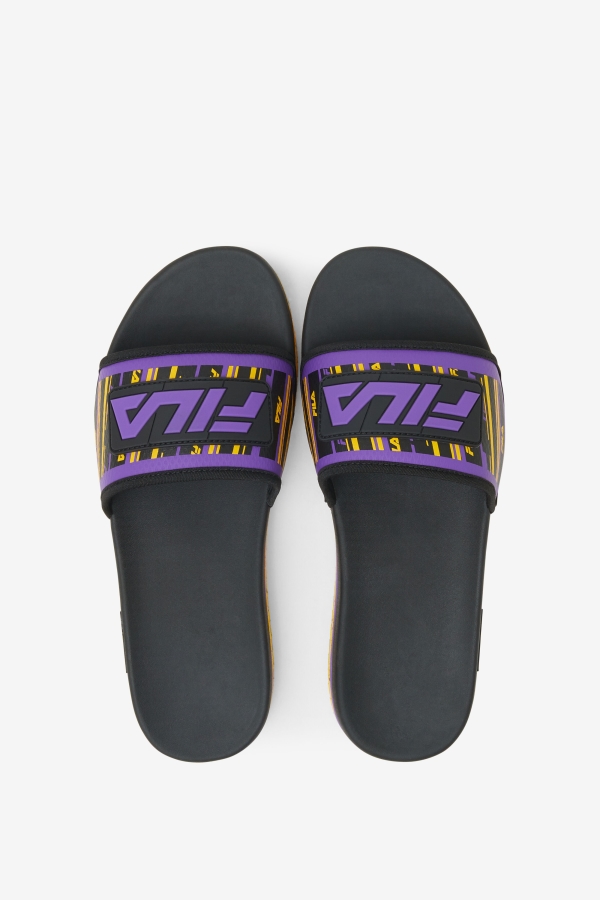 Men\'s Lunar Slide Black-Gold-Purple Fila