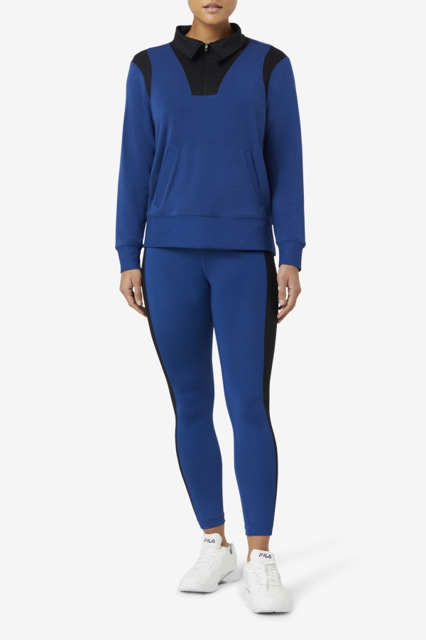 Forza Texture High Waist Legging Navy Peony-Black Fila