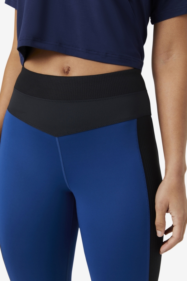Forza Texture High Waist Legging Navy Peony-Black Fila