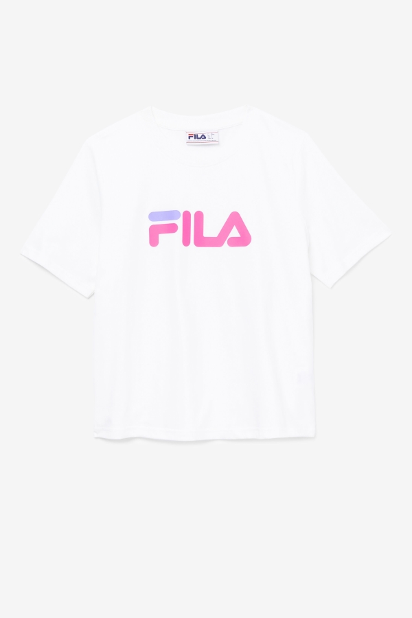 miss eagle tee White-Pink Glow-Purple Hebe Fila