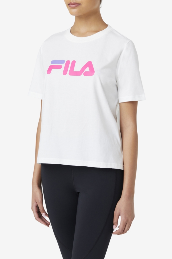 miss eagle tee White-Pink Glow-Purple Hebe Fila