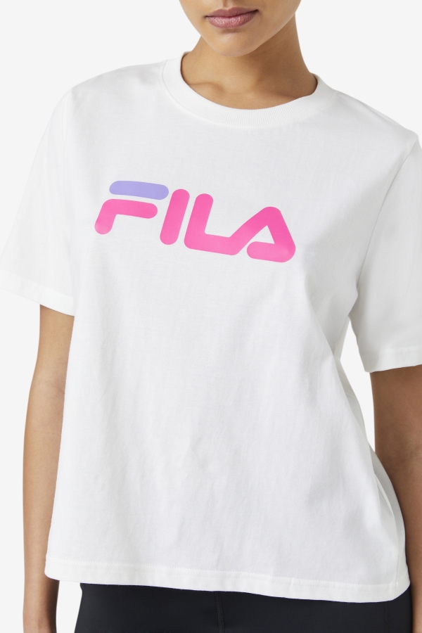 miss eagle tee White-Pink Glow-Purple Hebe Fila