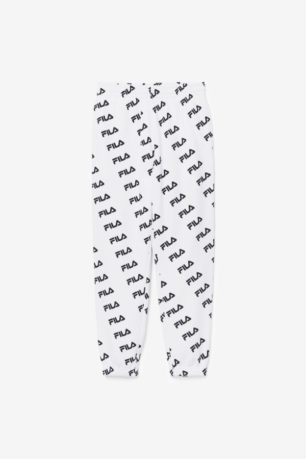 White-Black Fila Diagonal Logo Jogger