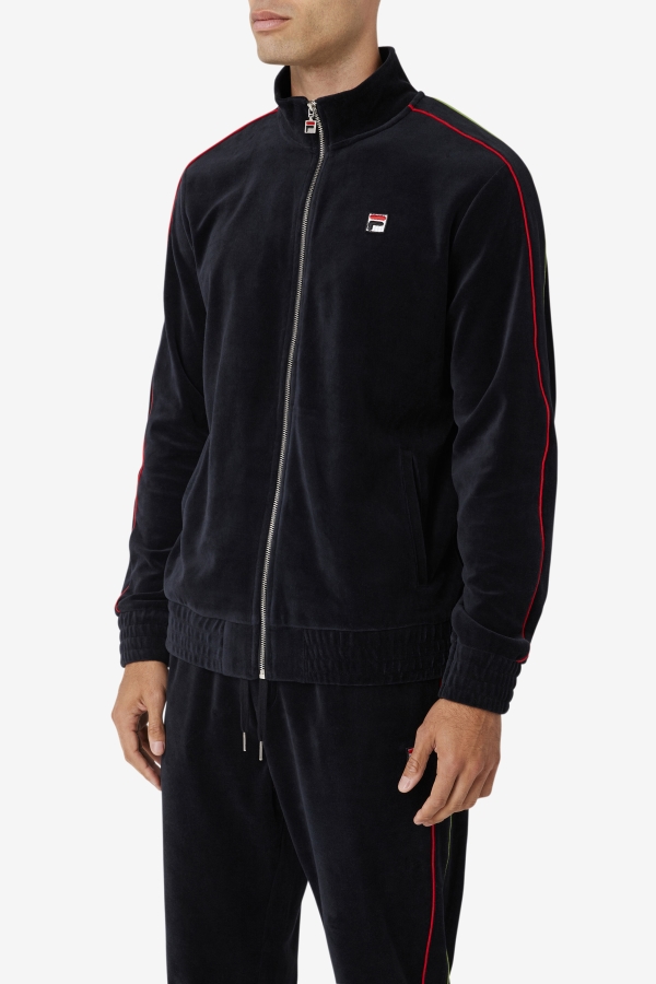 Deverall Velour Jacket Fila Black-Red-Forest Green