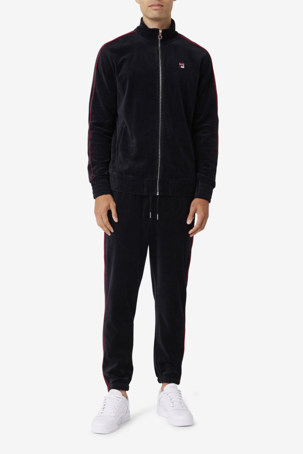 Deverall Velour Jacket Fila Black-Red-Forest Green