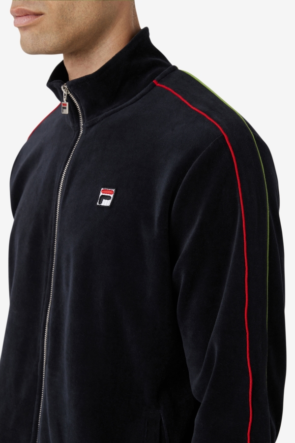 Deverall Velour Jacket Fila Black-Red-Forest Green