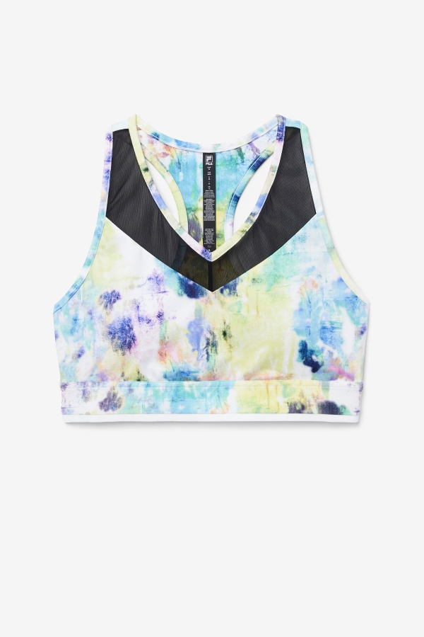 Fila Tie Dye-Black-White Uplift Racerback Bra Top