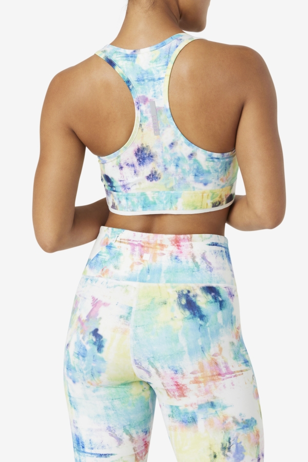 Fila Tie Dye-Black-White Uplift Racerback Bra Top