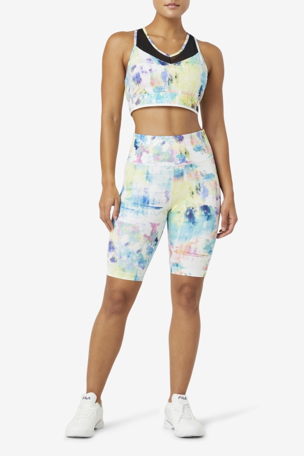 Fila Tie Dye-Black-White Uplift Racerback Bra Top