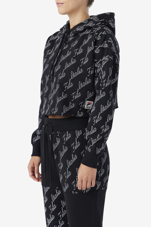 Gianna Hoodie Black-Gardenia Fila