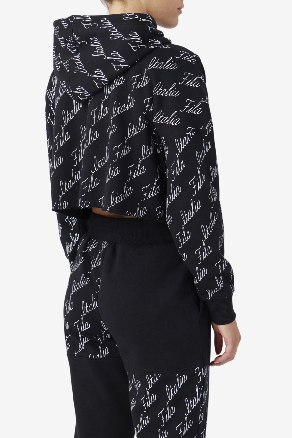Gianna Hoodie Black-Gardenia Fila