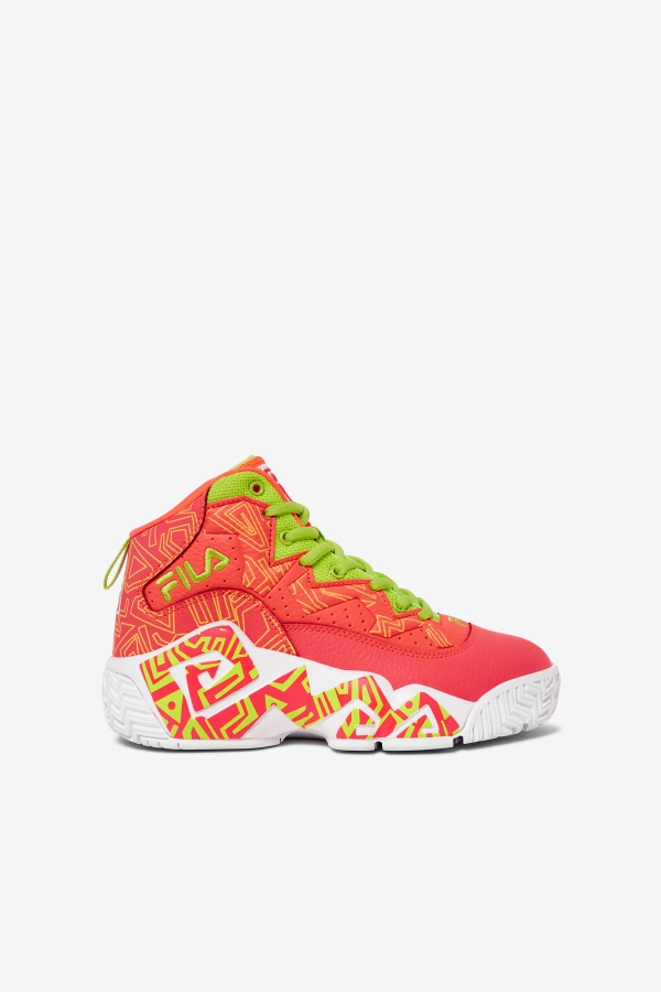 Fila Big Kids' MB Fiery Coral-White-Lime Punch