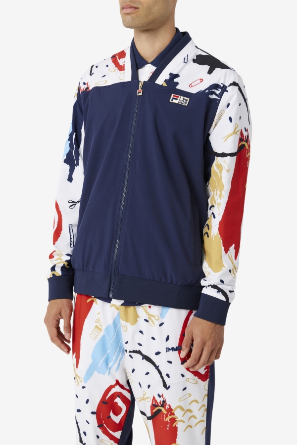 FILA x The Museum Printed Track Jacket Peacoat-White-Red Fila